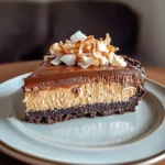 Tarta de queso con chocolate y caramelo de coco, Cheesecake de chocolate y coco, Postre de cheesecake con caramelo, Receta de cheesecake con chocolate alemán, Cheesecake con coco rallado